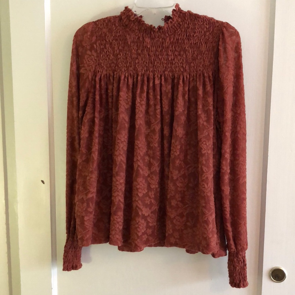 Lace Smocked Top